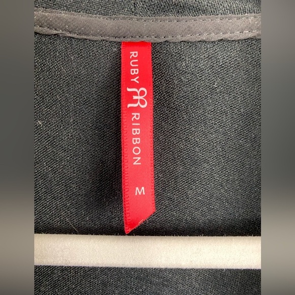 Ruby Ribbon Black Sweater Cardigan Women’s Medium Lightweight Open front Fall - Picture 3 of 13